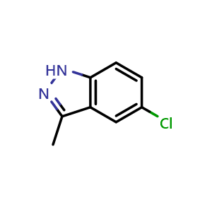 Chemical structure of 5-chloro-3-methyl-1H-indazole , CAS 945265-09-8, AChemBlock X215381