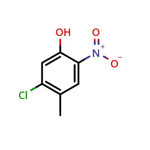 Chemical structure of 5-chloro-4-methyl-2-nitrophenol , CAS 100278-74-8, AChemBlock X215384