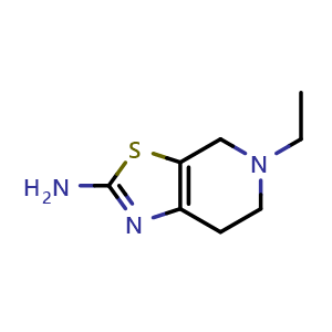 Chemical structure of 5-ethyl-4H,5H,6H,7H-[1,3]thiazolo[5,4-c]pyridin-2-amine , CAS 17899-49-9, AChemBlock X215401
