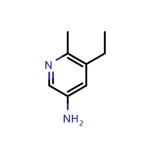 Chemical structure of 5-ethyl-6-methylpyridin-3-amine , CAS 2296567-01-4, AChemBlock X215403