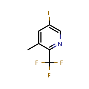 Chemical structure of 5-fluoro-3-methyl-2-(trifluoromethyl)pyridine , CAS 1443110-68-6, AChemBlock X215412