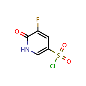 Chemical structure of 5-fluoro-6-oxo-1,6-dihydropyridine-3-sulfonyl chloride , CAS 1261588-77-5, AChemBlock X215420