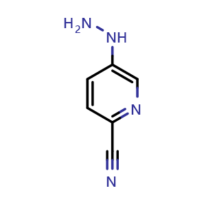 Chemical structure of 5-hydrazineylpicolinonitrile , CAS 940959-28-4, AChemBlock X215427