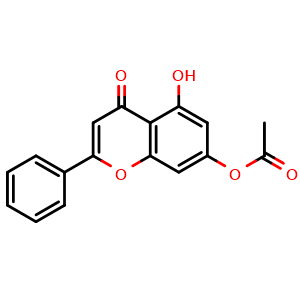 Chemical structure of 5-Hydroxy-7-acetoxyflavone , CAS 6674-40-4, AChemBlock X215432