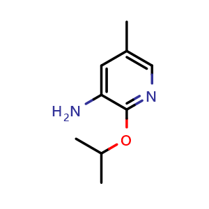 Chemical structure of 5-methyl-2-(propan-2-yloxy)pyridin-3-amine , CAS 179677-12-4, AChemBlock X215459