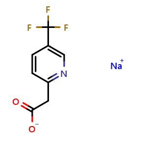 Chemical structure of 5-trifluoromethyl-pyridin-2-acetic acid sodium salt , CAS 1956366-39-4, AChemBlock X215478