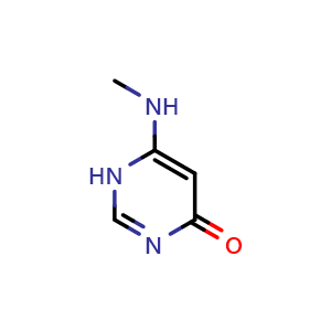 Chemical structure of 6-(methylamino)-1,4-dihydropyrimidin-4-one , CAS 1122-67-4, AChemBlock X215507