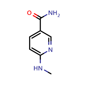 Chemical structure of 6-(methylamino)pyridine-3-carboxamide , CAS 56501-11-2, AChemBlock X215508