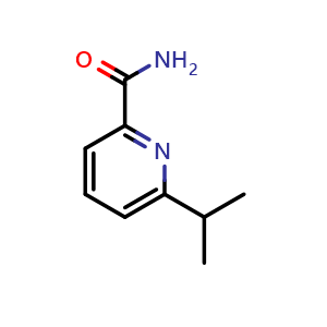 Chemical structure of 6-(propan-2-yl)pyridine-2-carboxamide , CAS 1865042-46-1, AChemBlock X215512