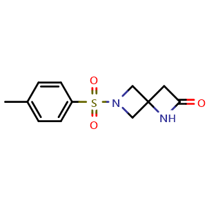 Chemical structure of 6-(p-tolylsulfonyl)-1,6-diazaspiro[3.3]heptan-2-one , CAS 2955561-32-5, AChemBlock X215514