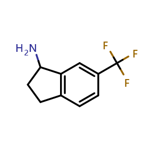 Chemical structure of 6-(trifluoromethyl)-2,3-dihydro-1h-inden-1-amine , CAS 68755-40-8, AChemBlock X215520
