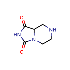 Chemical structure of 6,7,8,8a-tetrahydro-5H-imidazo[1,5-a]pyrazine-1,3-dione , CAS 1251729-84-6, AChemBlock X215523