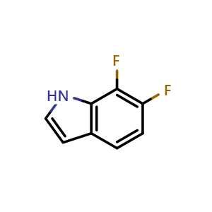 Chemical structure of 6,7-Difluoro-1H-indole , CAS 271780-84-8, AChemBlock X215527