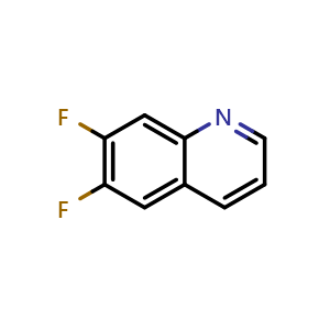 Chemical structure of 6,7-difluoroquinoline , CAS 127827-50-3, AChemBlock X215529