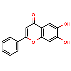 Chemical structure of 6,7-Dihydroxyflavone , CAS 38183-04-9, AChemBlock X215536