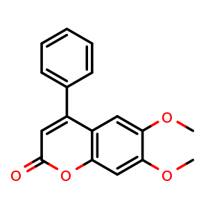 Chemical structure of 6,7-Dimethoxy-4-phenylcoumarin , CAS 1857-05-2, AChemBlock X215538