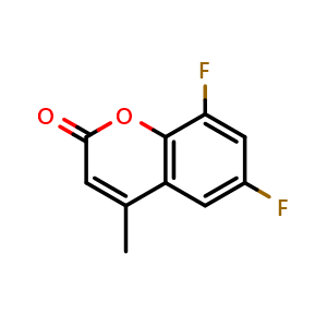 Chemical structure of 6,8-difluoro-4-methyl-2h-chromen-2-one , CAS 1513352-29-8, AChemBlock X215543