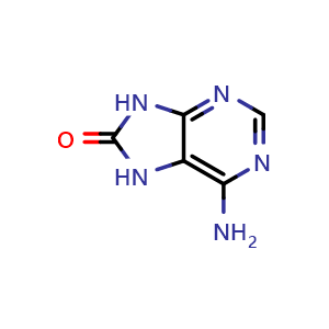 Chemical structure of 6-amino-8,9-dihydro-7H-purin-8-one , CAS 21149-26-8, AChemBlock X215568