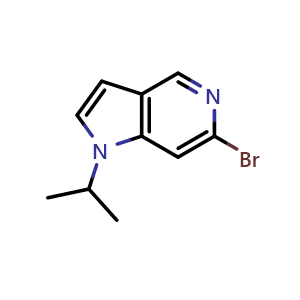 Chemical structure of 6-bromo-1-(propan-2-yl)-1H-pyrrolo[3,2-c]pyridine , CAS 1612172-57-2, AChemBlock X215578