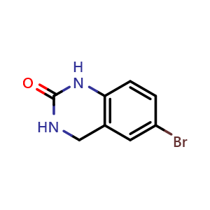 Chemical structure of 6-bromo-1,2,3,4-tetrahydroquinazolin-2-one , CAS 1246765-38-7, AChemBlock X215579