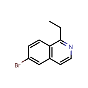 Chemical structure of 6-bromo-1-ethylisoquinoline , CAS 2765623-40-1, AChemBlock X215581