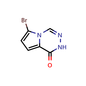 Chemical structure of 6-bromo-1H,2H-pyrrolo[1,2-d][1,2,4]triazin-1-one , CAS 50269-93-7, AChemBlock X215583