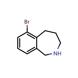 Chemical structure of 6-bromo-2,3,4,5-tetrahydro-1H-2-benzazepine , CAS 1781614-18-3, AChemBlock X215588