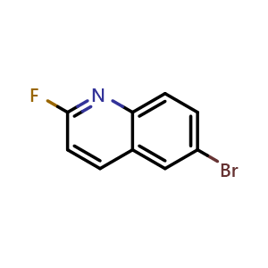 Chemical structure of 6-Bromo-2-fluoroquinoline , CAS 1956319-20-2, AChemBlock X215590