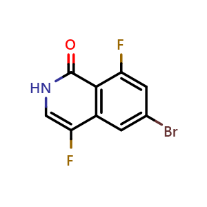Chemical structure of 6-bromo-4,8-difluoroisoquinolin-1(2H)-one , CAS 2857816-21-6, AChemBlock X215598
