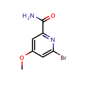 Chemical structure of 6-bromo-4-methoxypyridine-2-carboxamide , CAS 2241400-93-9, AChemBlock X215603