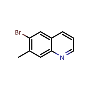 Chemical structure of 6-bromo-7-methyl-quinoline , CAS 122759-89-1, AChemBlock X215617