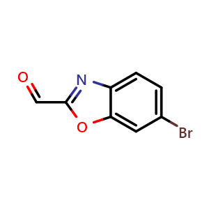 Chemical structure of 6-bromo-benzooxazole-2-carbaldehyde , CAS 944898-79-7, AChemBlock X215619