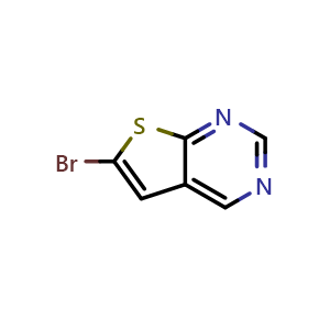 Chemical structure of 6-bromothieno[2,3-d]pyrimidine , CAS 60703-80-2, AChemBlock X215625