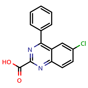 Chemical structure of 6-chloro-4-phenylquinazoline-2-carboxylic acid , CAS 5958-08-7, AChemBlock X215628