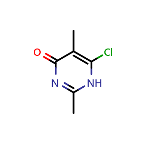 Chemical structure of 6-chloro-2,5-dimethyl-1,4-dihydropyrimidin-4-one , CAS 1194-73-6, AChemBlock X215632