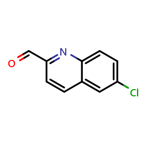 Chemical structure of 6-Chloroquinoline-2-carbaldehyde , CAS 59394-26-2, AChemBlock X215664