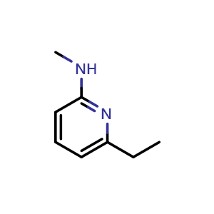 Chemical structure of 6-ethyl-N-methylpyridin-2-amine , CAS 99132-27-1, AChemBlock X215670