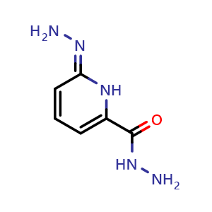 Chemical structure of 6-hydrazinylidene-1,6-dihydropyridine-2-carbohydrazide , CAS 89465-52-1, AChemBlock X215686