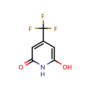 Chemical structure of 6-hydroxy-4-(trifluoromethyl)-1,2-dihydropyridin-2-one , CAS 356518-28-0, AChemBlock X215689