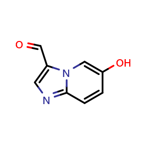Chemical structure of 6-hydroxyimidazo[1,2-a]pyridine-3-carbaldehyde , CAS 1783959-09-0, AChemBlock X215693