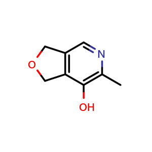 Chemical structure of 6-methyl-1H,3H-furo[3,4-c]pyridin-7-ol , CAS 5196-20-3, AChemBlock X215712