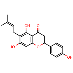 Chemical structure of 6-Prenylnaringenin , CAS 68682-01-9, AChemBlock X215736