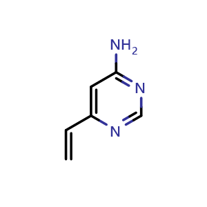 Chemical structure of 6-vinylpyrimidin-4-amine , CAS 1263400-54-9, AChemBlock X215739