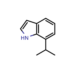 Chemical structure of 7-(propan-2-yl)-1H-indole , CAS 57817-04-6, AChemBlock X215749