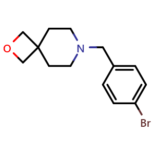 Chemical structure of 7-[(4-bromophenyl)methyl]-2-oxa-7-azaspiro[3.5]nonane , CAS 1200131-53-8, AChemBlock X215754