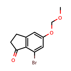 Chemical structure of 7-bromo-5-(methoxymethoxy)-2,3-dihydro-1h-inden-1-one , AChemBlock X215781