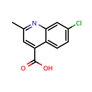 Chemical structure of 7-chloro-2-methylquinoline-4-carboxylic acid , CAS 59666-15-8, AChemBlock X215797