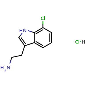 Chemical structure of 7-chlorotryptaminehydrochloride , CAS 81868-13-5, AChemBlock X215806