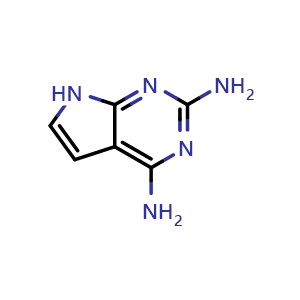 Chemical structure of 7H-pyrrolo[2,3-d]pyrimidine-2,4-diamine , CAS 18620-92-3, AChemBlock X215824