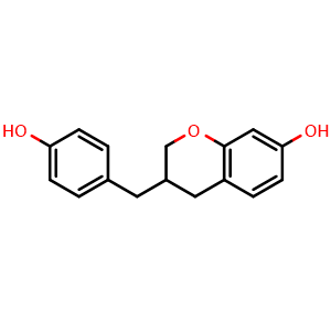 Chemical structure of 7-Hydroxy-3-(4-hydroxybenzyl)chroman , CAS 1180504-64-6, AChemBlock X215826